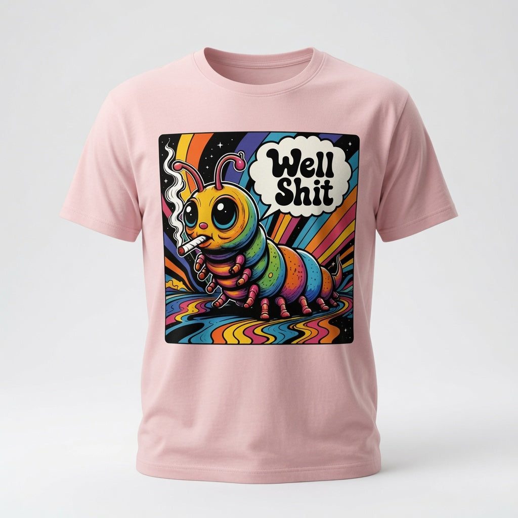 Well Shit T-Shirt - Psychedelic Rainbow Caterpillar Shirt